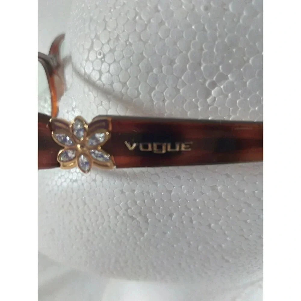 Vogue Eyeglasses Tortoise Shell Rectangular Cryst… - image 5